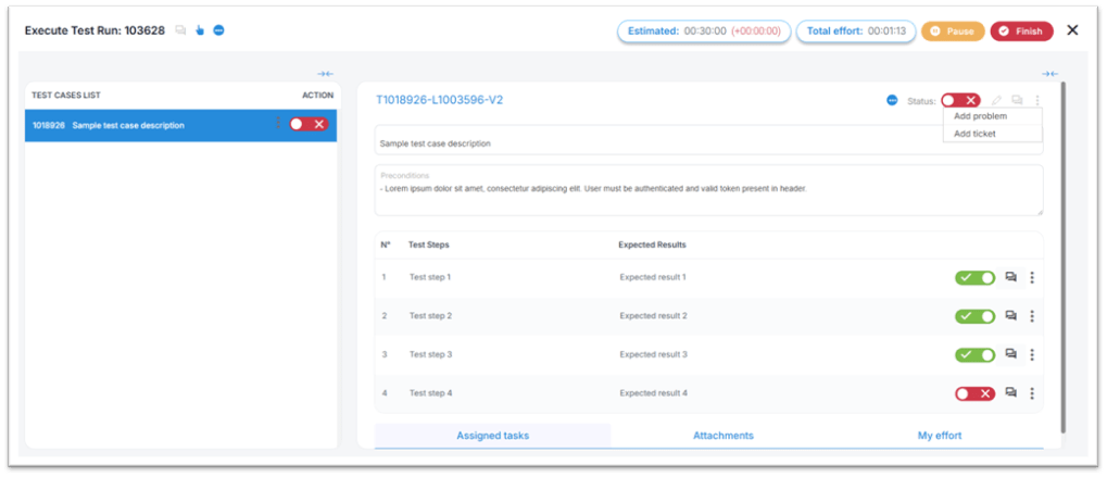Elix - Test run execution