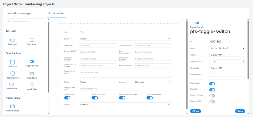 Business object - Fundraising project